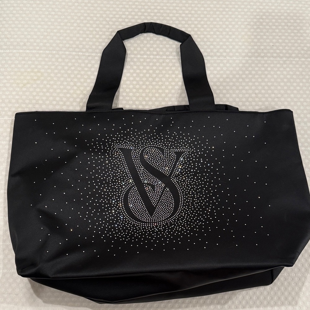 Victoria's Secret Black Tote with Silver Accents